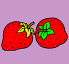 Dibujo fresas pintado por merrymerry