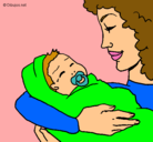Dibujo Madre con su bebe II pintado por merrymerry