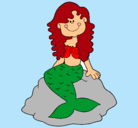 Dibujo Sirena sentada en una roca pintado por clawdeen12