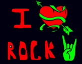 Dibujo I love rock pintado por dragooooon