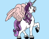 Dibujo Unicornio con alas pintado por zara58