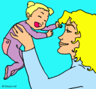 Dibujo Madre con su bebe pintado por roci_wapit