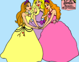 Dibujo Barbie y sus amigas princesas pintado por marianit