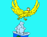 Dibujo Águila reciclando pintado por maridali