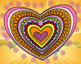 Dibujo Mandala corazón pintado por 0000
