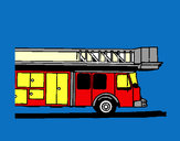 Dibujo Camión de bomberos con escalera pintado por Kane
