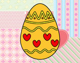 Dibujo Huevo con corazones pintado por guiliana