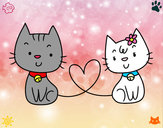 Dibujo Gatos enamorados pintado por Laxiari