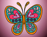 Dibujo Mandala mariposa pintado por tinilet12