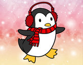 Dibujo Pingüino con bufanda pintado por superbea