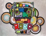 Dibujo Robot music pintado por ema15