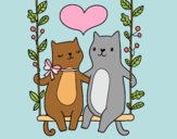 Gatitos enamorados