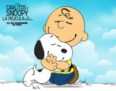 Snoopy y Carlitos abrazados