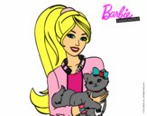 Barbie con su linda gatita