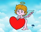 Cupido y un corazón