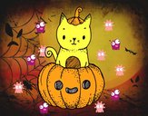 Un gatito de Halloween