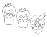 Dibujo de 3 Reyes Magos para colorear