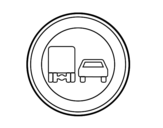 Dibujo de Adelantamiento prohibido para camiones para colorear