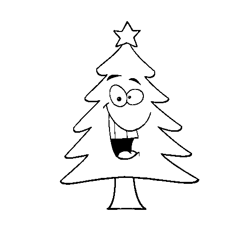 Dibujo de árbol navidad para Colorear