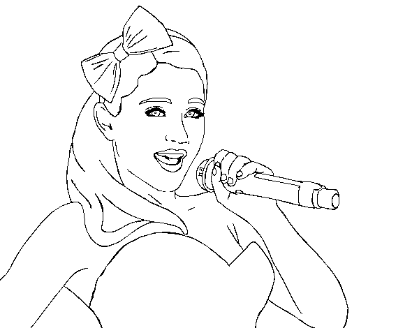 Dibujo de Ariana Grande cantando para Colorear