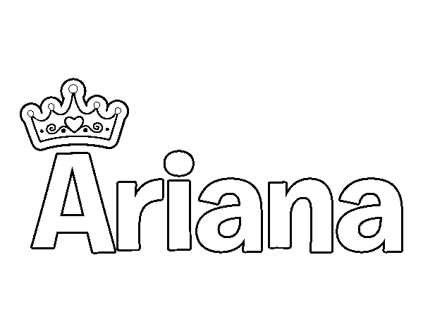 Ariana Name Coloring Pages