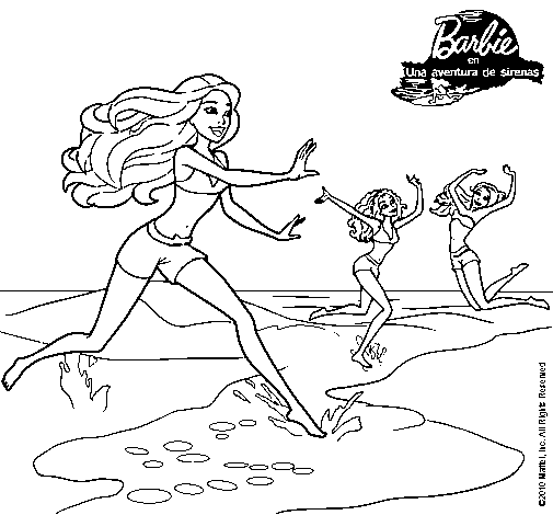 Dibujo de Barbie de regreso a la playa para Colorear