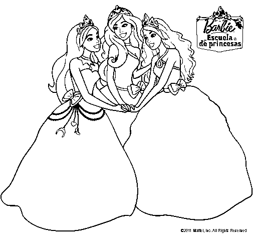 Dibujo De Barbie Y Sus Amigas Princesas Para Colorear Dibujos Net