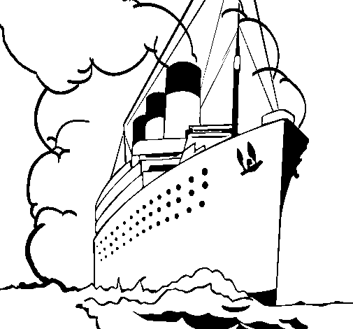 Dibujo de Barco de vapor para Colorear