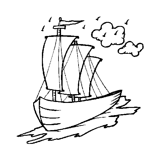Dibujo de Barco velero para Colorear 