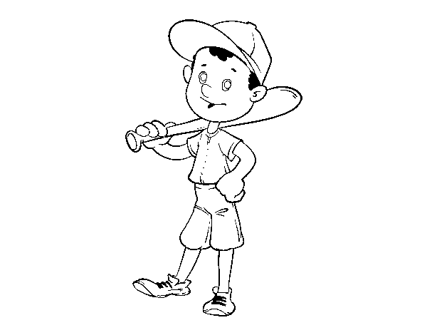 Dibujo de Bateador de béisbol para Colorear