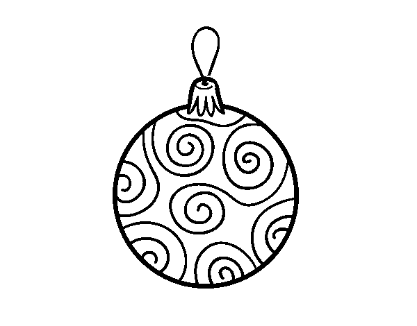 Dibujo de Bola de árbol de Navidad decorada para Colorear