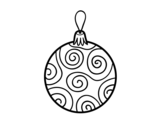 Dibujo de Bola de árbol de Navidad decorada para colorear