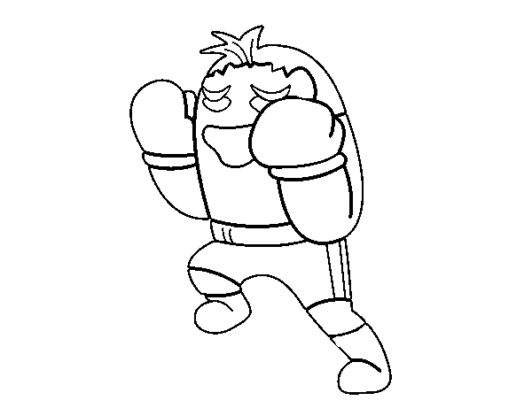 Dibujo de Boxeador defendiendo para Colorear