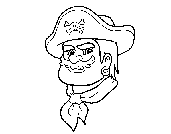 Dibujo de Cabeza de pirata para Colorear