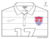 Dibujo de Camiseta del mundial de fútbol 2014 de los Estados Unidos para colorear