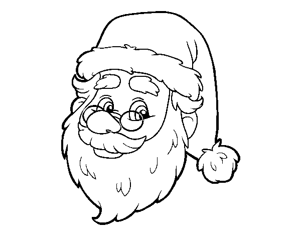 Dibujo de Cara de Santa Claus para Colorear