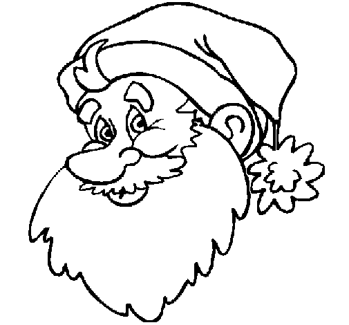Dibujo de Cara Papa Noel para Colorear