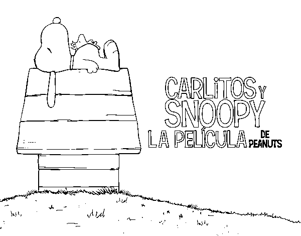 Dibujo de Carlitos y Snoopy la pelicula de peanuts para Colorear