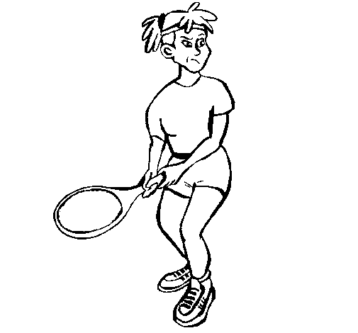Dibujo de Chica tenista 1 para Colorear
