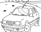 Dibujo de Coche en la carretera para colorear