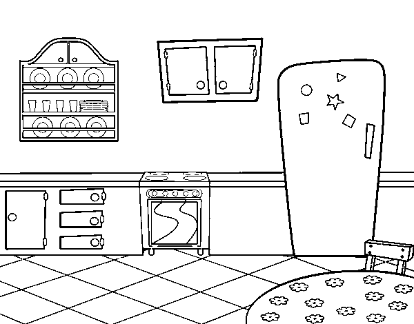 Dibujo de Cocina office para Colorear 