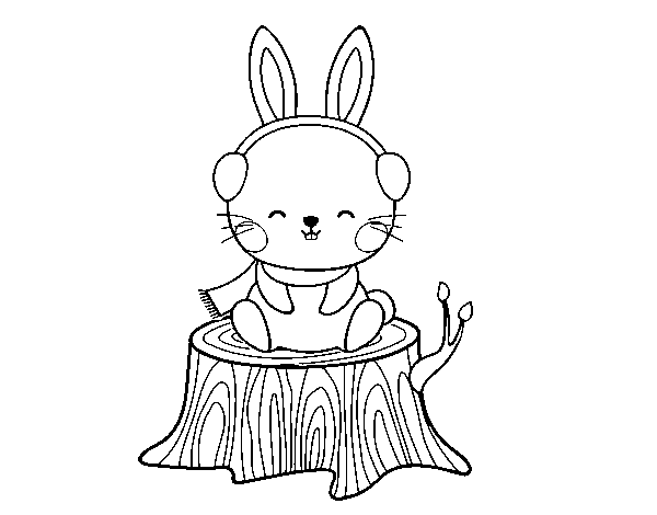 Dibujo de Conejo silvestre abrigado para Colorear