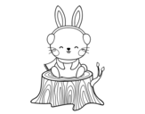 Dibujo de Conejo silvestre abrigado