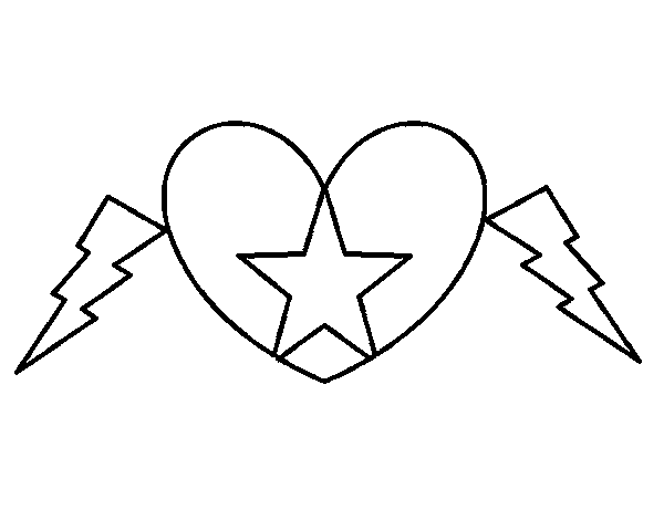 Dibujo de Corazón estrella para Colorear