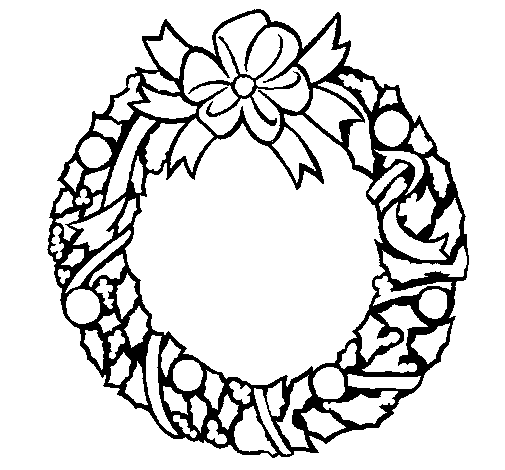Dibujo de Corona de navidad 1 para Colorear