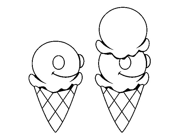 Dibujo de Cucuruchos de helado para Colorear