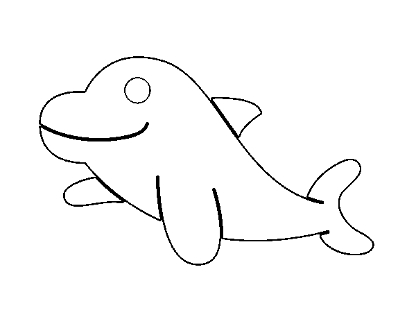 Dibujo de Delfín alegre para Colorear
