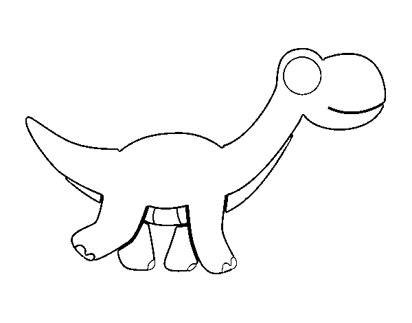 Dibujo de Diplodocus feliz para Colorear