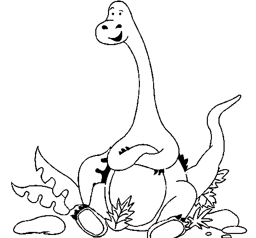 Dibujo de Diplodocus sentado para Colorear