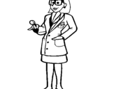 Dibujo de Doctora con gafas para colorear